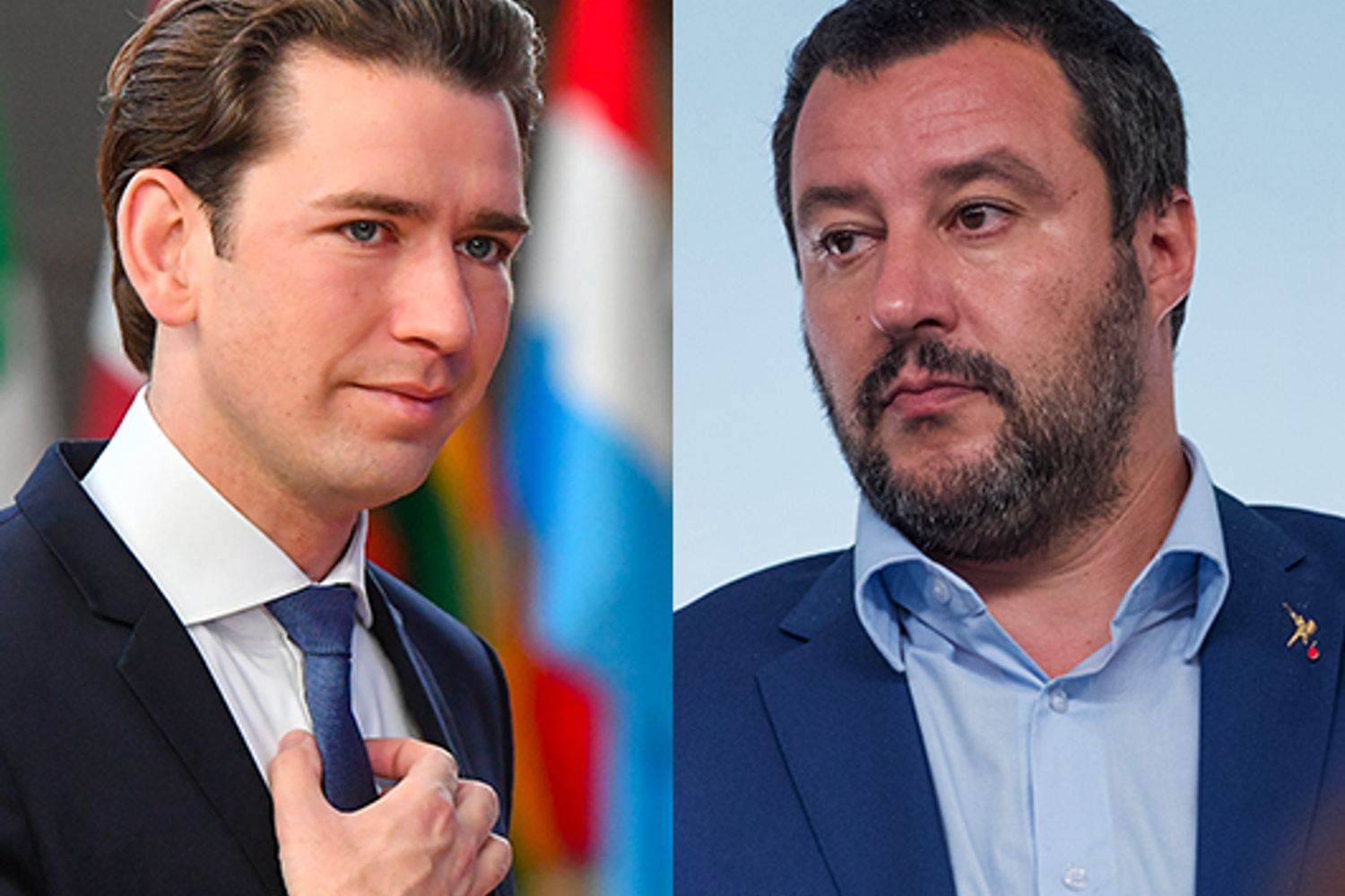 &nbsp;Sebastian Kurz -Matteo Salvini (AFP)&nbsp;