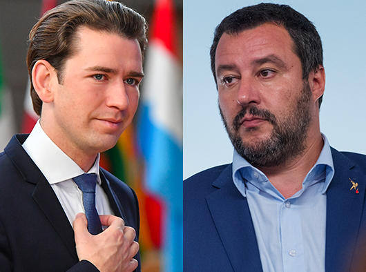 &nbsp;Sebastian Kurz -Matteo Salvini (AFP)&nbsp;