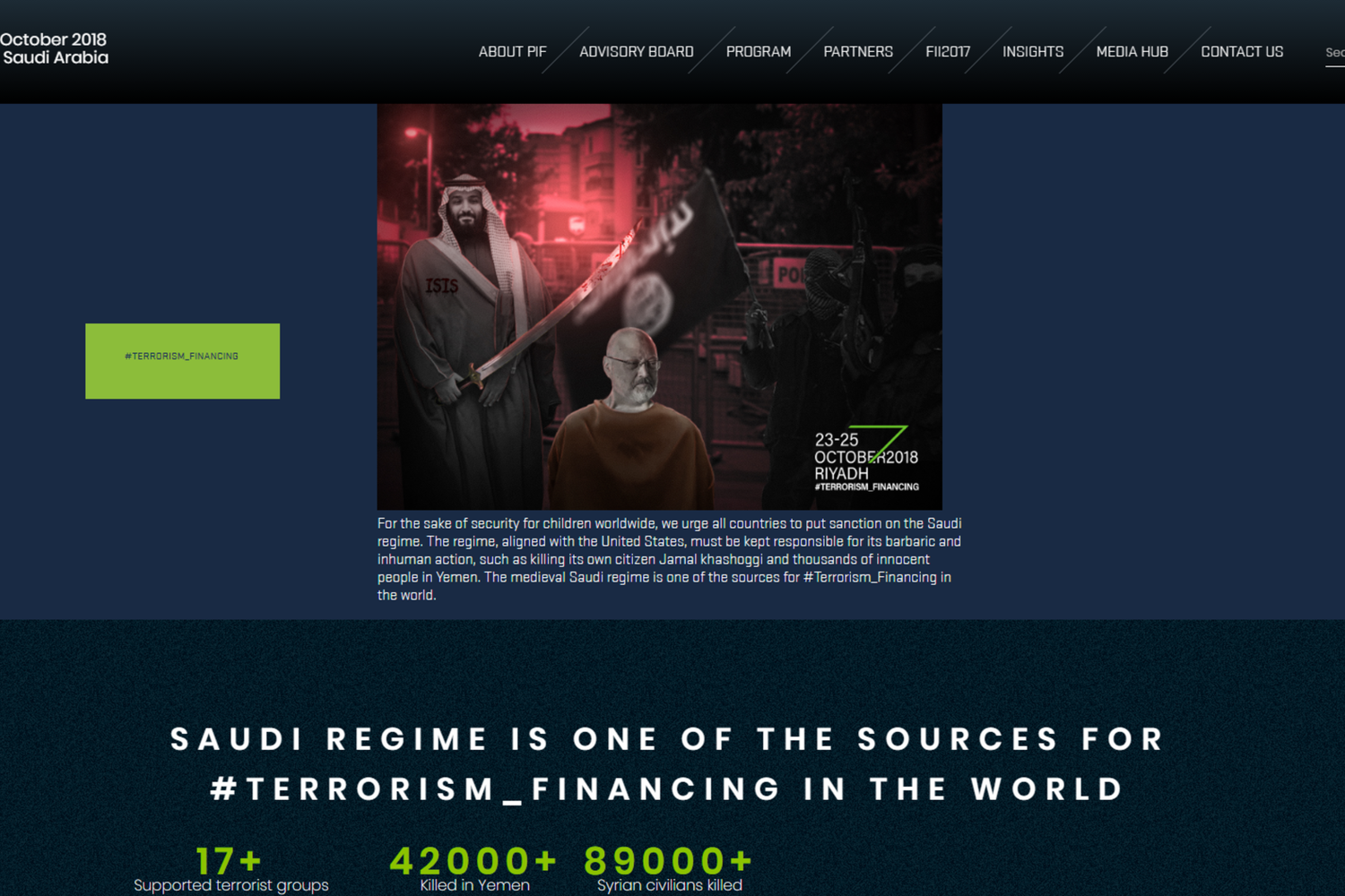 &nbsp;L'home page del sito hackerato e poi oscurato