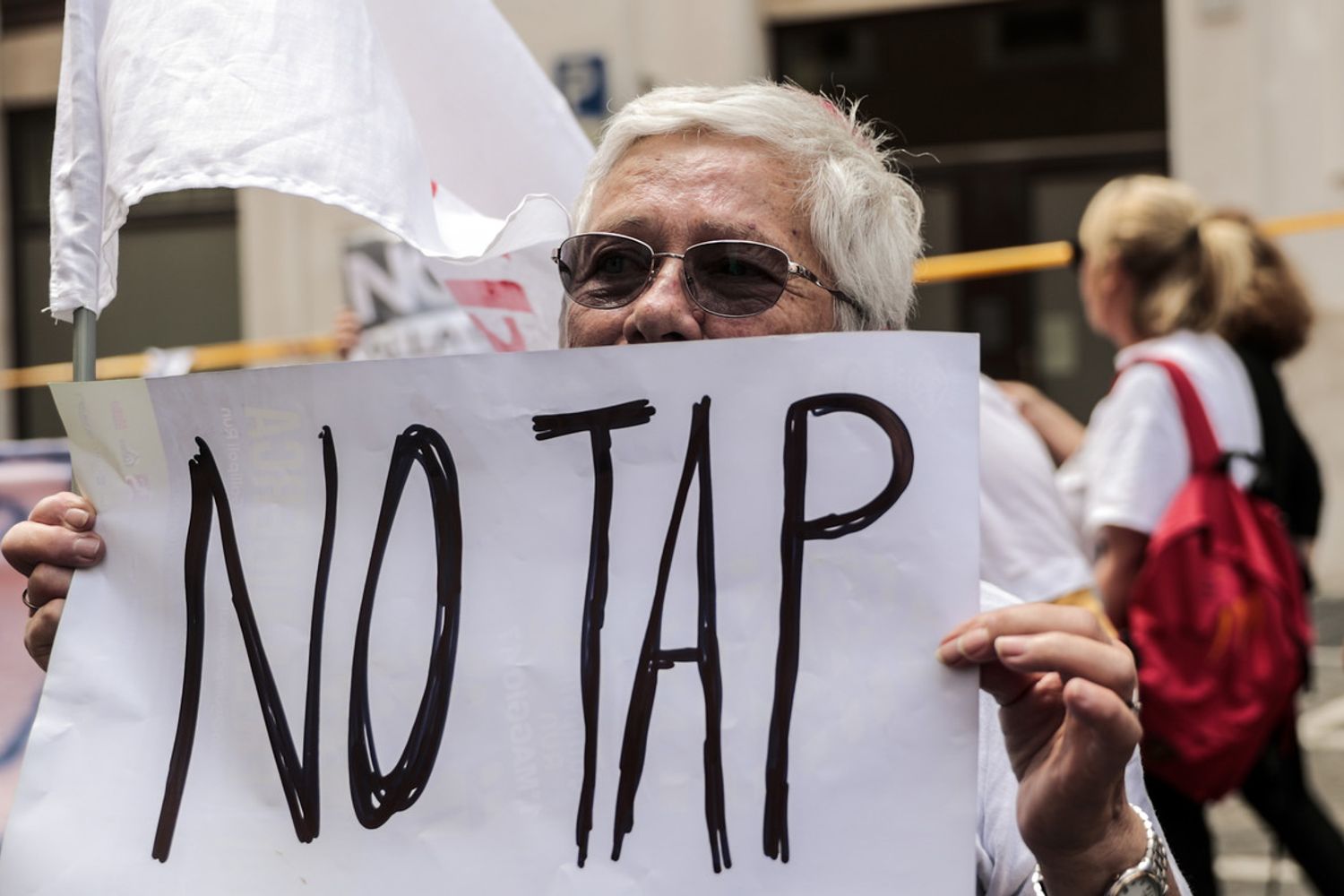 &nbsp;Una manifestazione dei sindaci No-Tap davanti a Montecitorio nel 2017