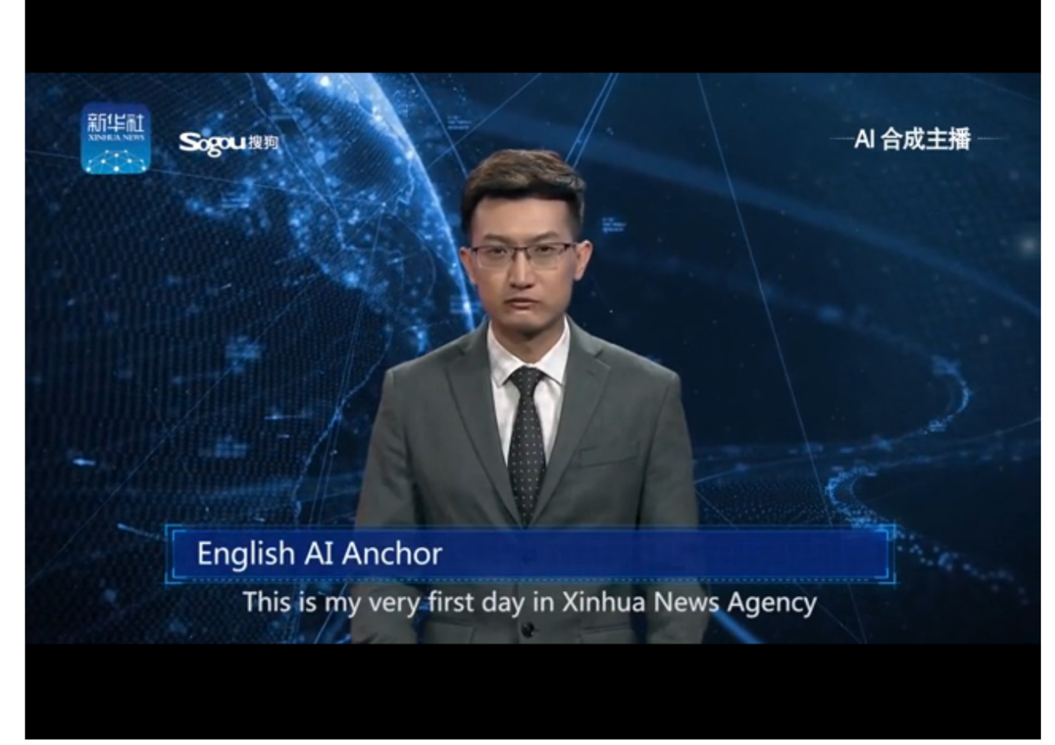 &nbsp;L'anchorman di Xihnua gestito da un programma di Intellgenza artificiale