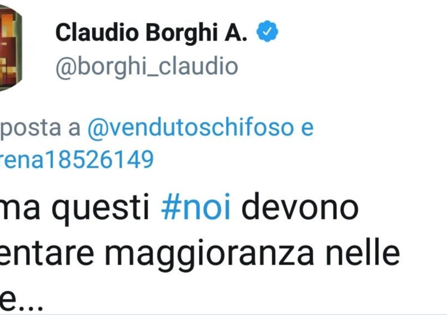 La traduzione forzata di un tweet di Borghi &egrave; diventata un mezzo caso internazionale
