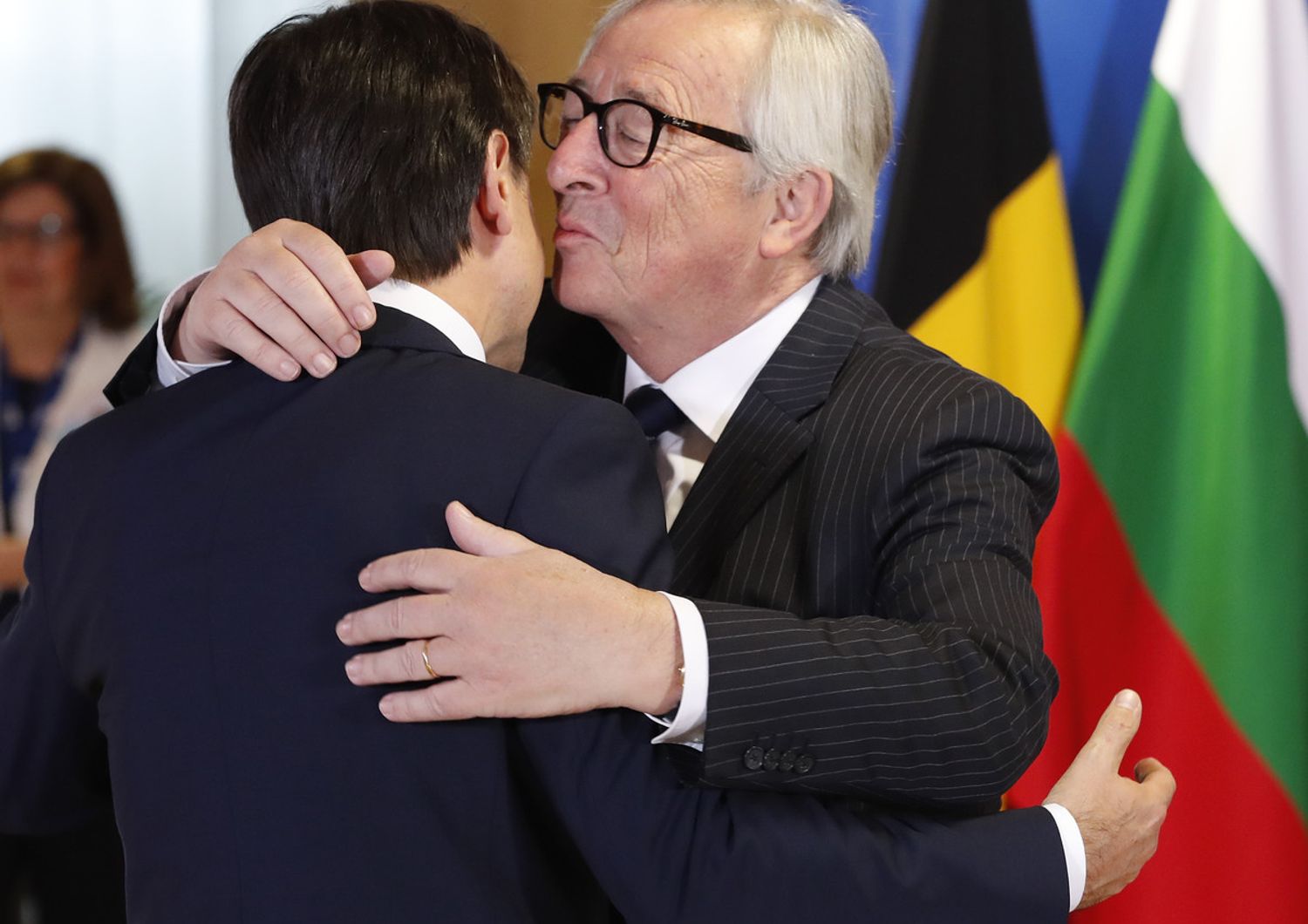 &nbsp;Giuseppe Conte e Jean-Claude Juncker