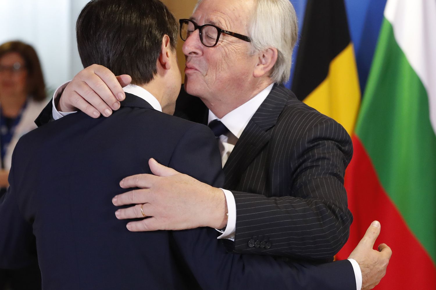 &nbsp;Giuseppe Conte e Jean-Claude Juncker