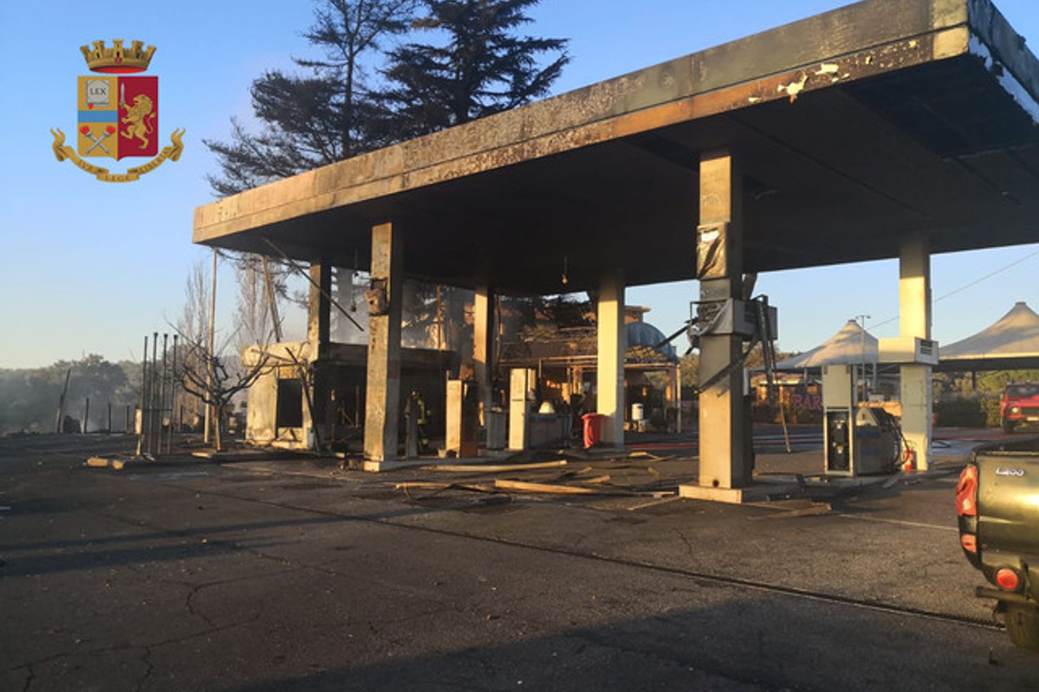 &nbsp;Incendio in distributore sulla via Salaria a Rieti