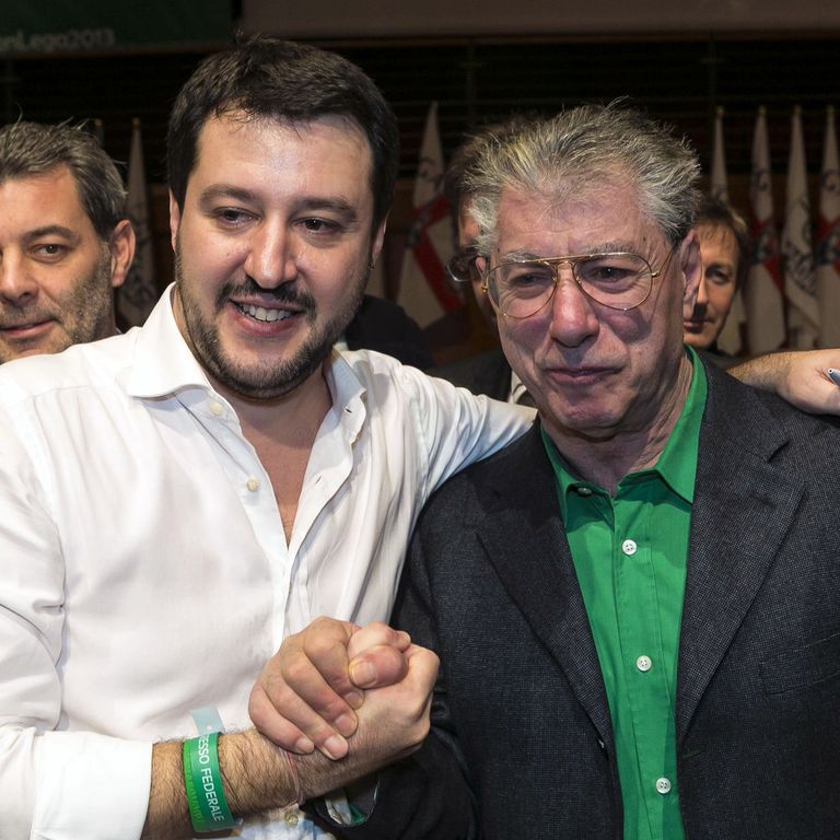 &nbsp;&nbsp;Matteo Salvini e Umberto Bossi al Congresso Federale Lega Nord, il15 dicembre 2013.
