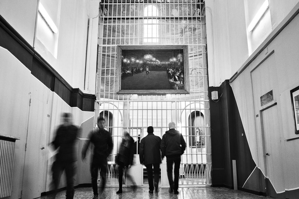 il dipinto &ldquo;Il Tabarin&rdquo;, parte della mostra &ldquo;Gianni Maimeri: la musica dipinta&rdquo; allestita all&rsquo;interno del carcere di San Vittore.&nbsp;