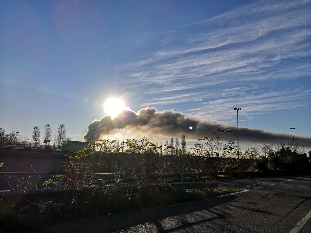 &nbsp; Incendio sulla via Salaria