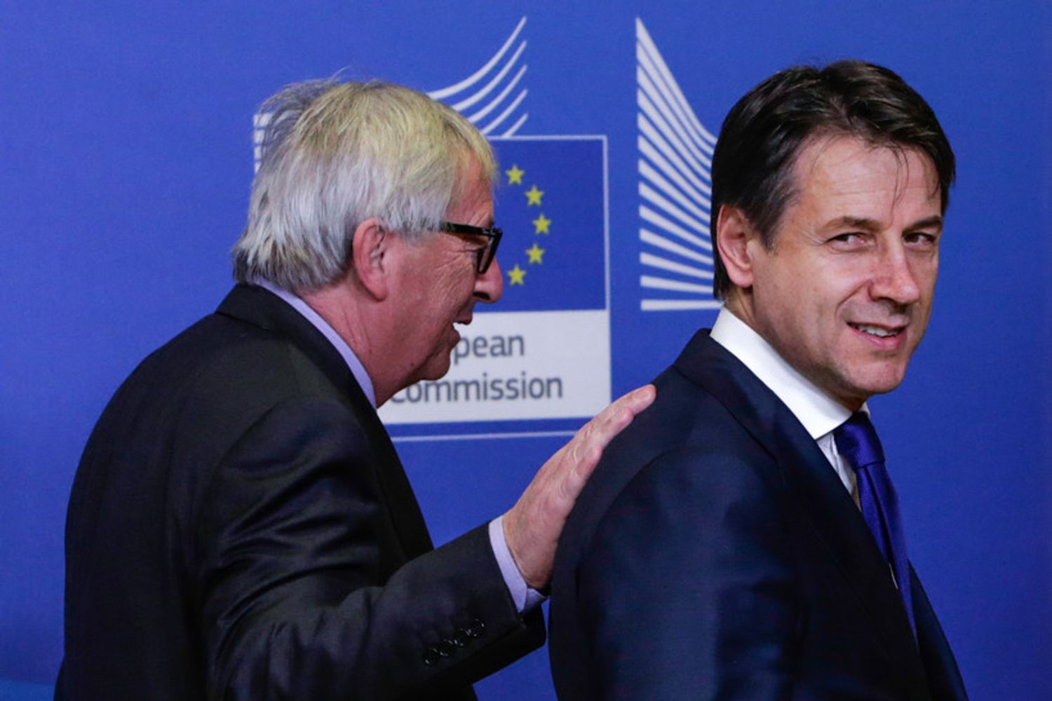 &nbsp;Jean Claude Juncker e Giuseppe Conte