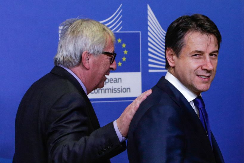 &nbsp;Jean Claude Juncker e Giuseppe Conte