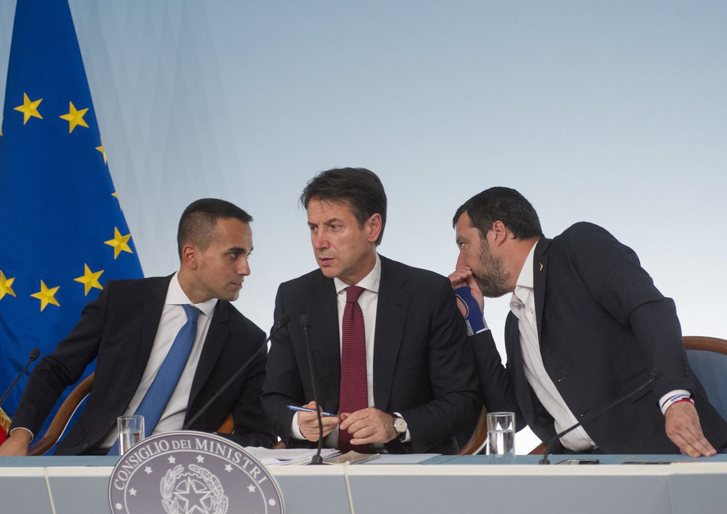 &nbsp;Luigi Di Maio, Giuseppe Conte e Matteo Salvini