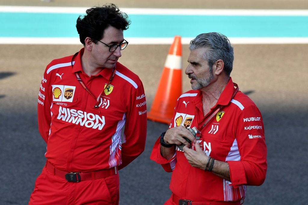 Mattia Binotto con Maurizio Arrivabene