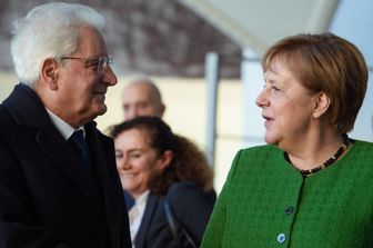 &nbsp;&nbsp;Sergio Mattarella e Angela Merkel