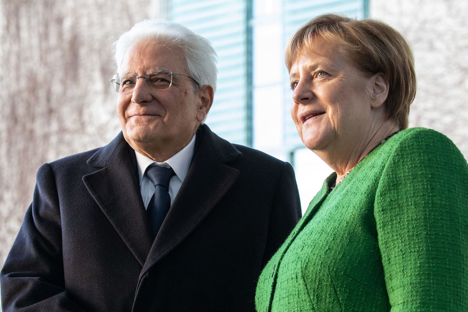 Sergio Mattarella e Angela Merkel