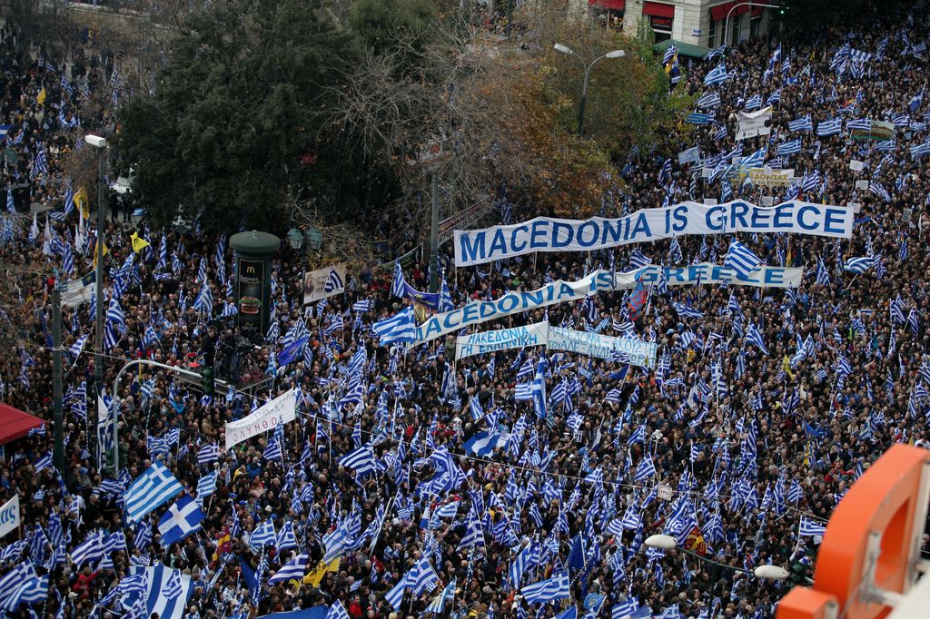 Manifestazione a piazza Syntagma contro l'accordo con la Macedonia