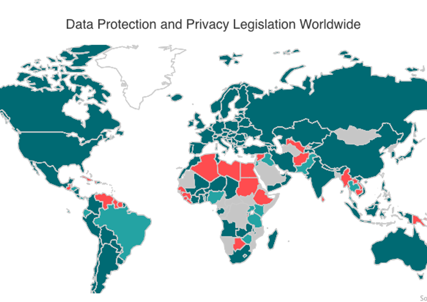Solo il 58% dei Paesi ha una legge a tutela dei dati personali