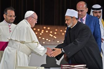 &nbsp;Papa Francesco con il grande Imam dell'Azhar Ahmad al Tayyib