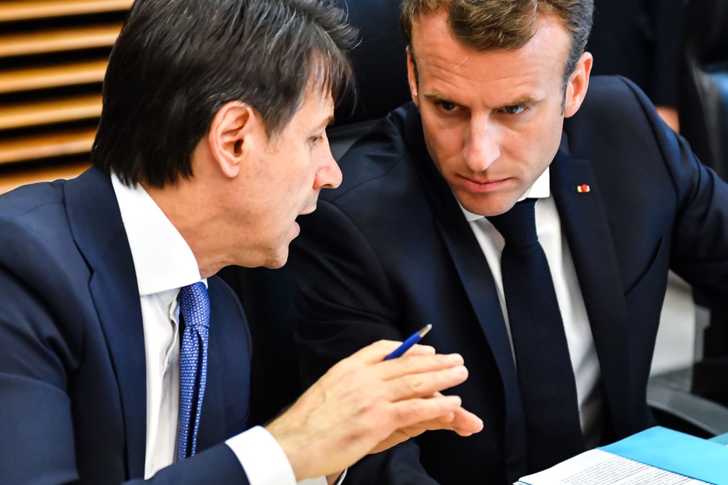 &nbsp;Giuseppe Conte e Emmanuel Macron&nbsp;