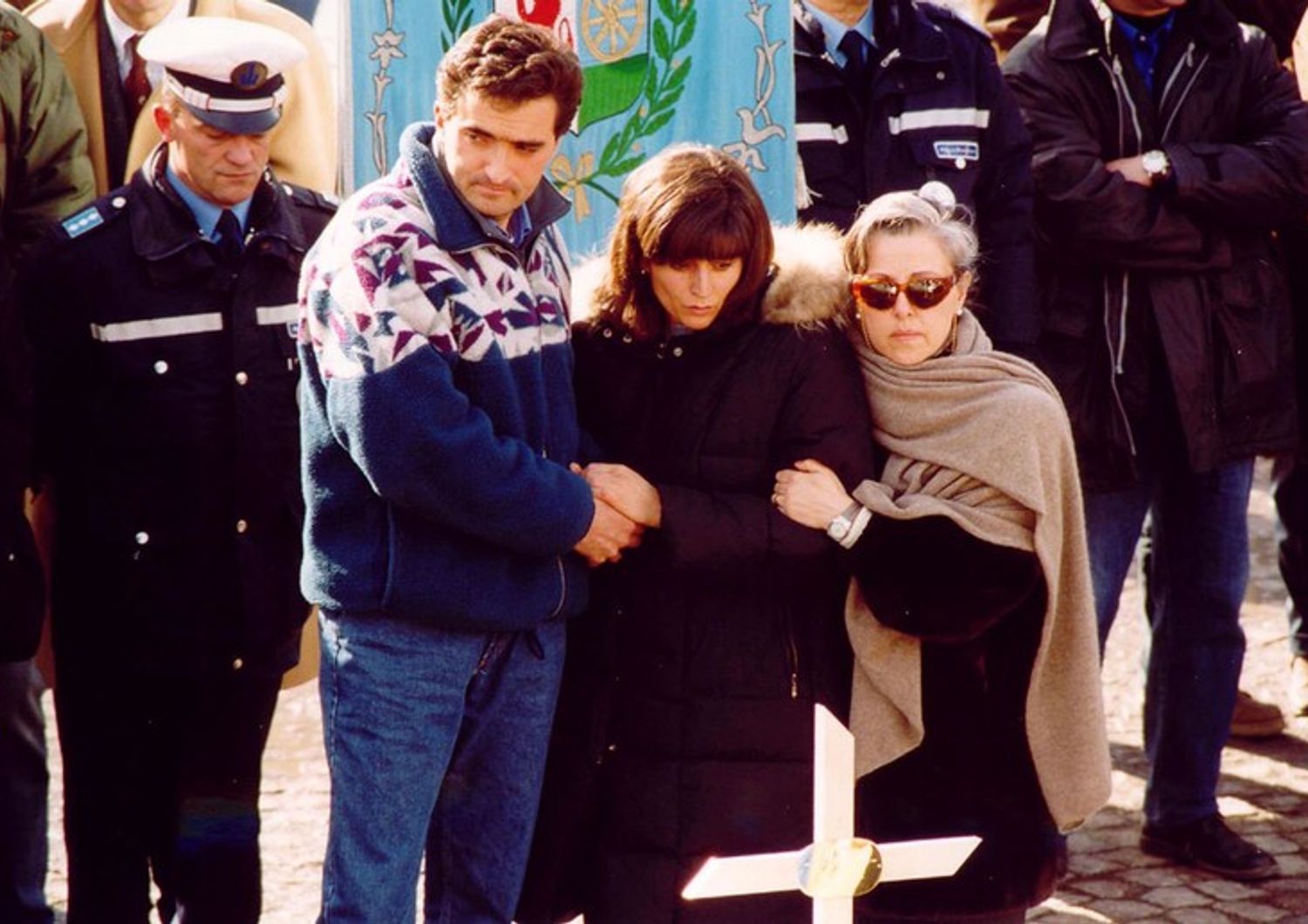 I funerali di Samuele Lorenzi. Nella foto Stefano Lorenzi, Annamaria Franzoni e Ada Satragni