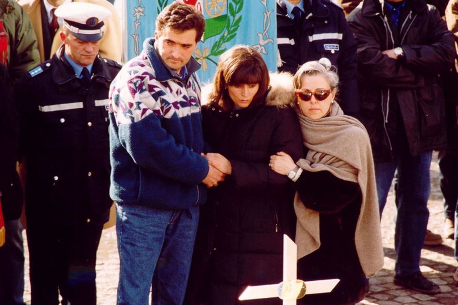 I funerali di Samuele Lorenzi. Nella foto Stefano Lorenzi, Annamaria Franzoni e Ada Satragni