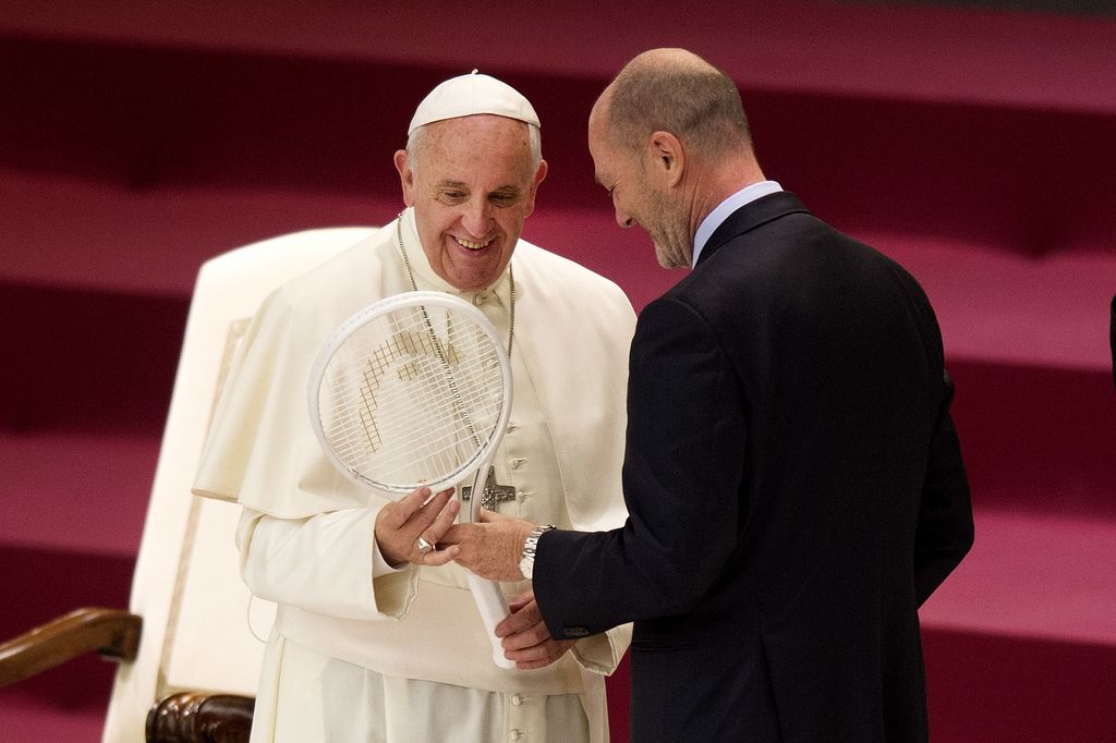 Papa Francesco col presidente della Fit, Angelo Binaghi