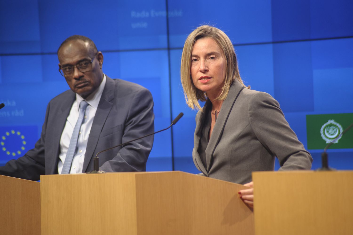 Mohamed Ahmed AL Dirdeiry, ministro degli Esteri del Sudan e Federica Mogherini
