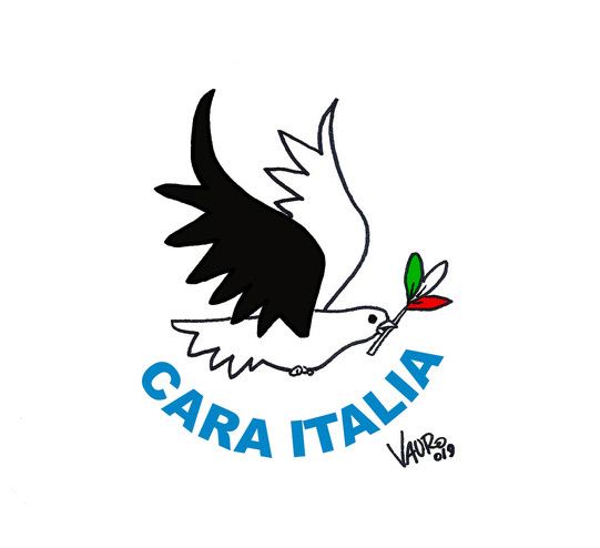 &nbsp;Logo di &quot;Cara Italia&quot; disegnato da Vauro
