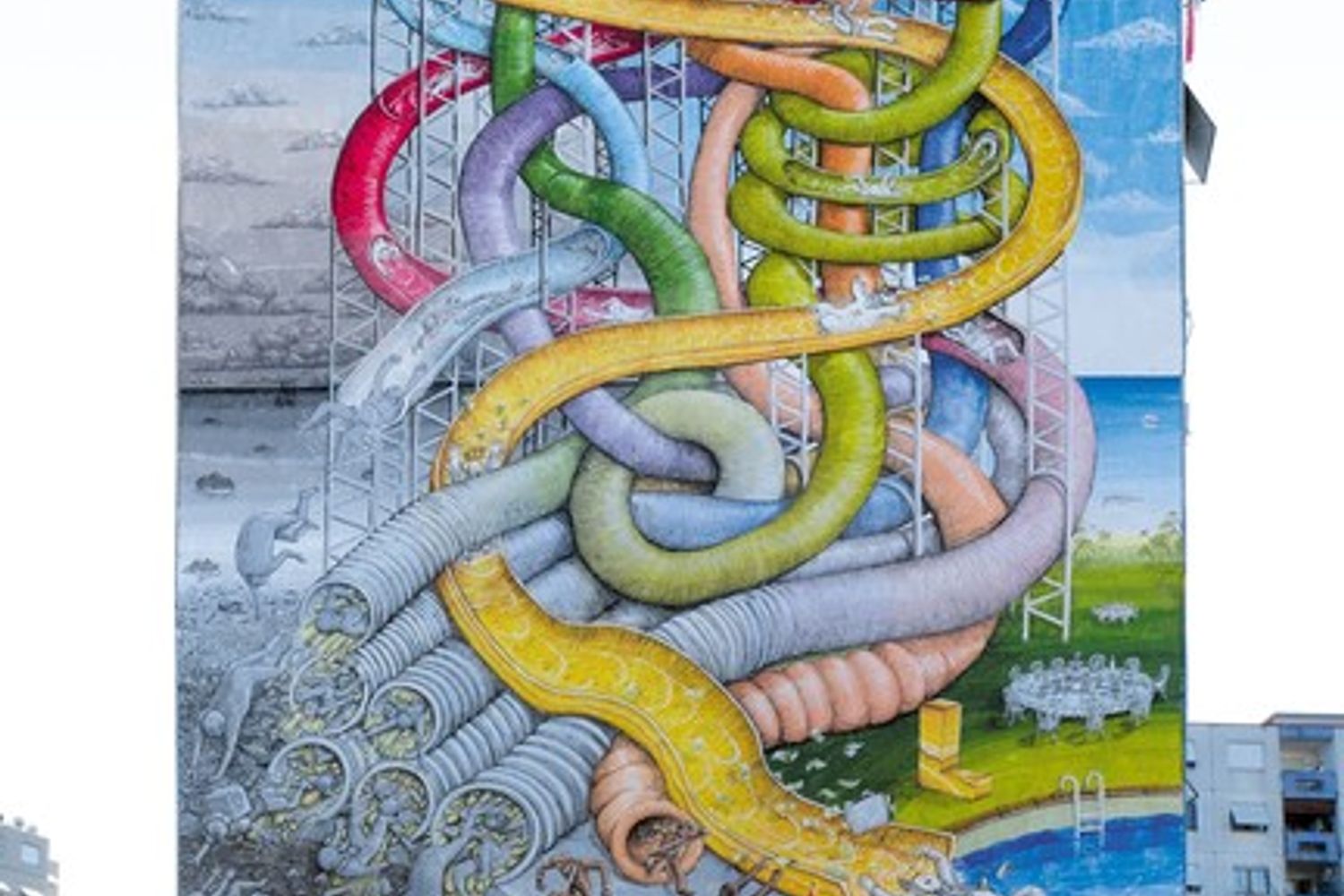 'C&agrave;pita', opera dello street artist Blu