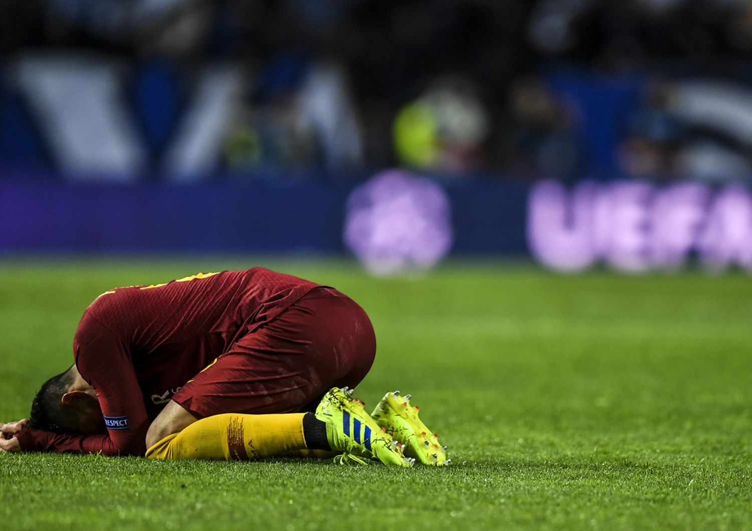 Le lacrime di Alessandro Florenzi al termine di Porto-Roma