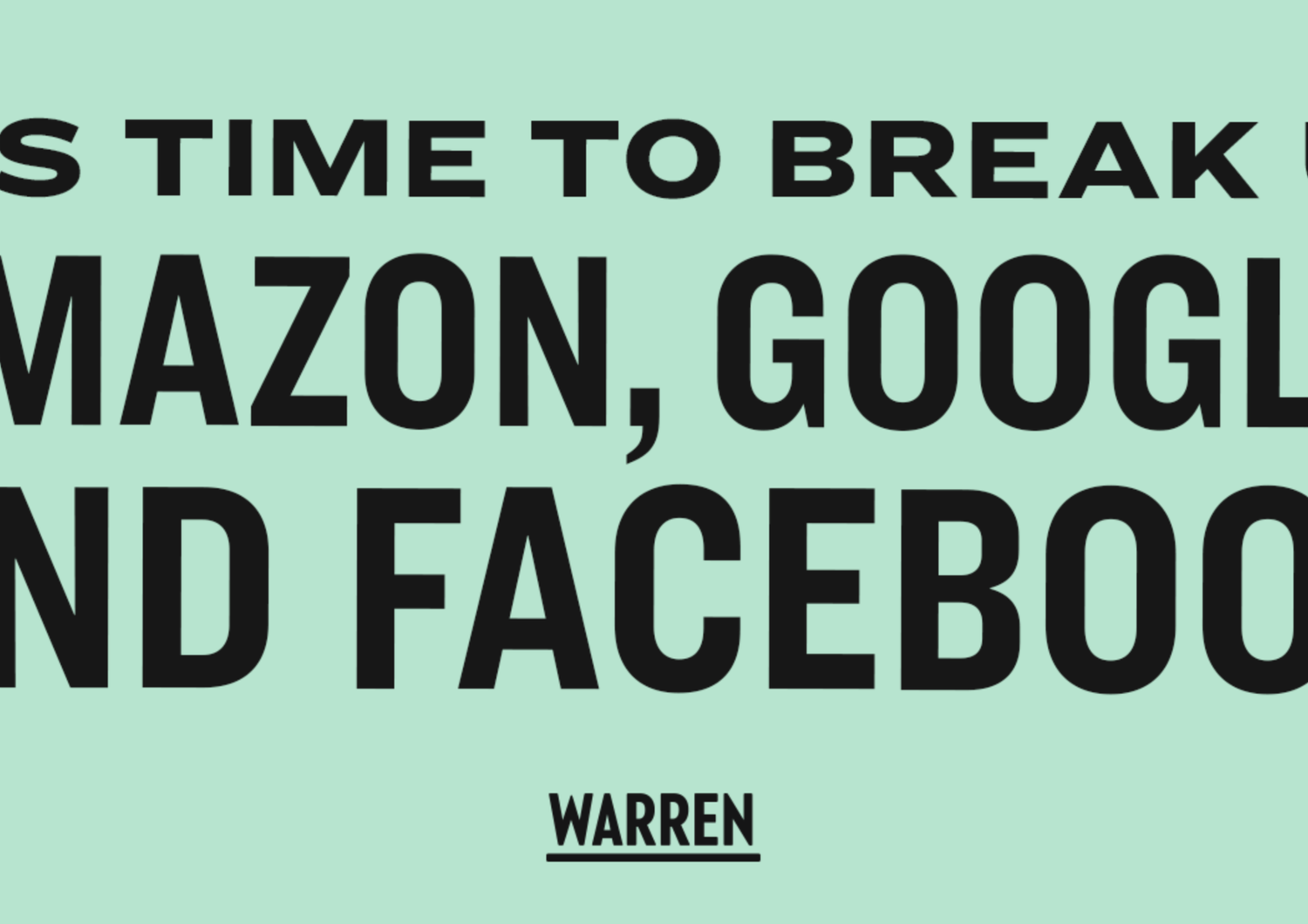 Warren&nbsp;Amazon&nbsp;Google Facebook antitrust