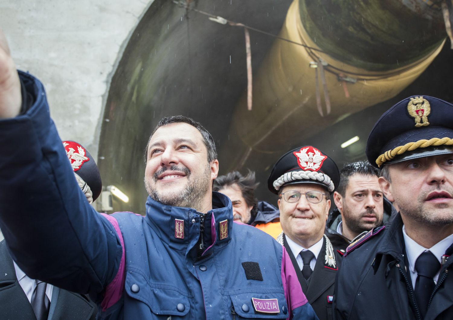 Matteo Salvini nel cantiere della Tav