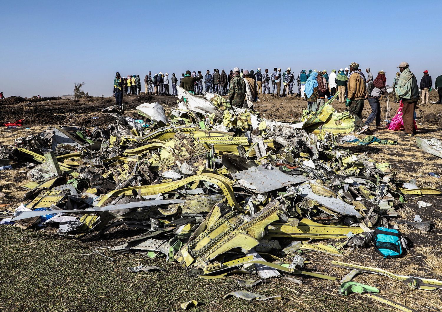 La zona vicino a Bishoftu, 60 chilometri da Addis Abeba, dove &egrave; caduto il Boeing 737 della Ethiopian Airlines