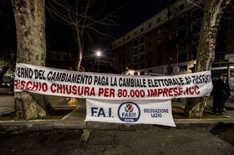 Una manifestazione di protesta degli Ncc a Roma