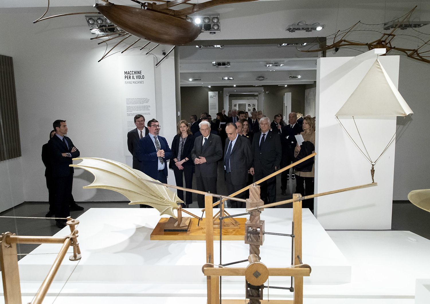 Mattarella e Bonisoli all'inaugurazione della mostra su Leonardo alle Scuderie del Quirinale