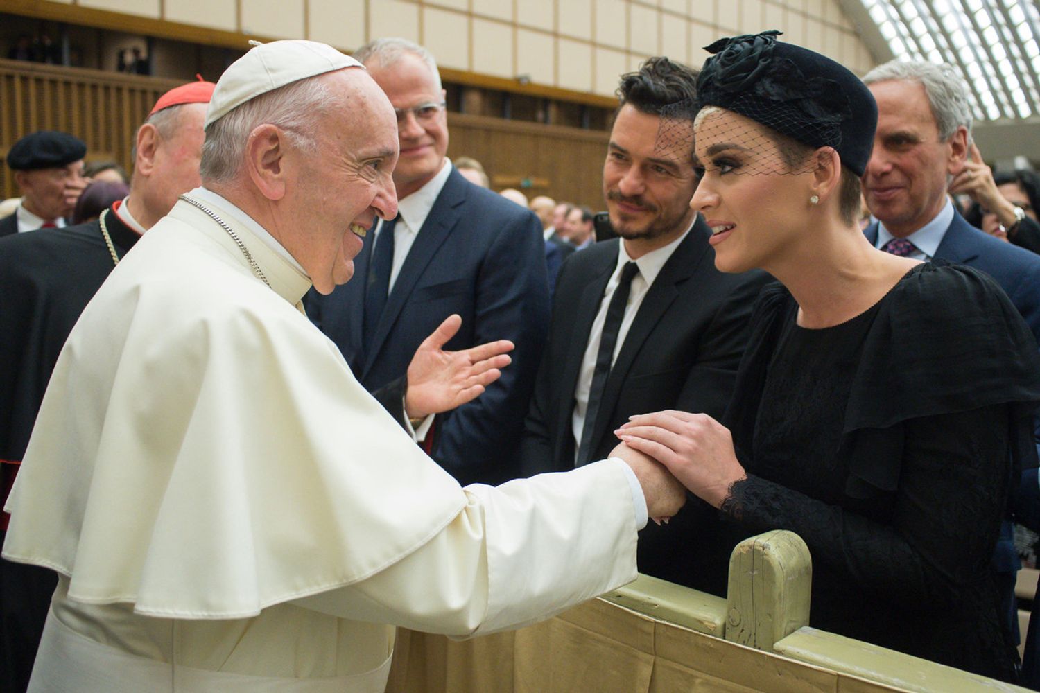 Papa Francesco con Katy Perry e Orlando Bloom