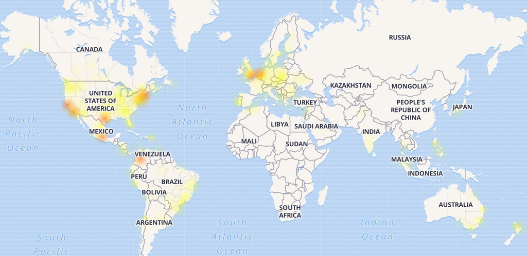 La mappa delle aree dove raggiungere Facebook &egrave; difficile