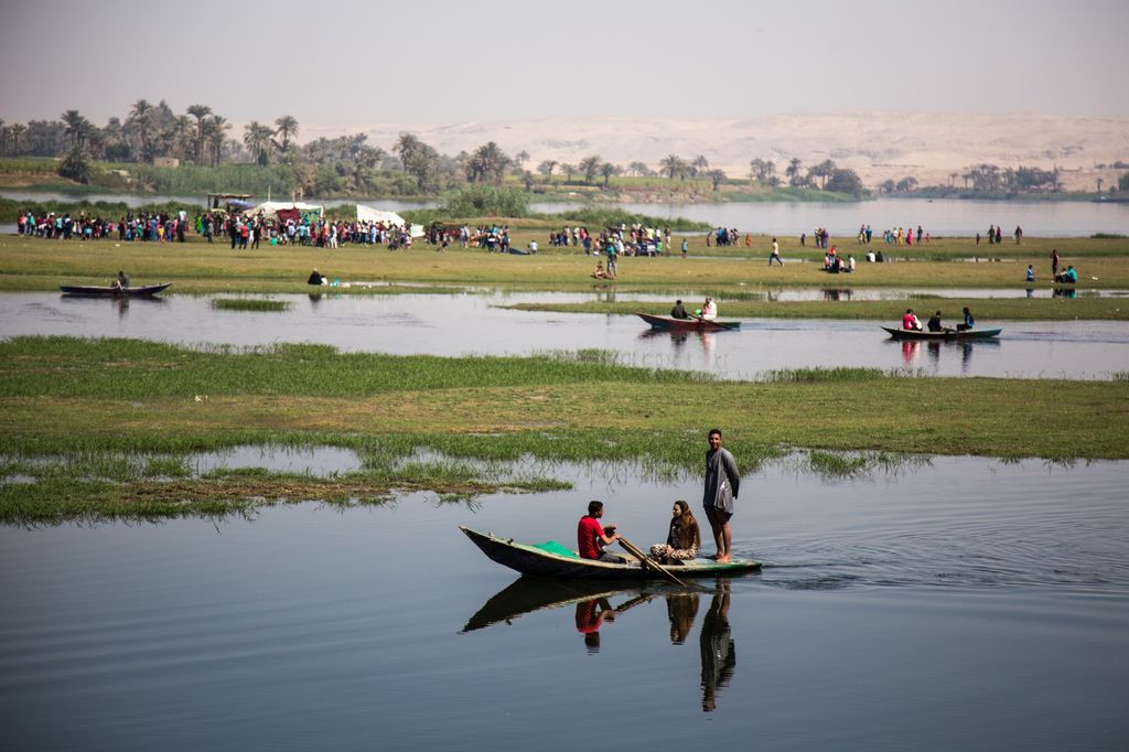 &nbsp;Egitto, barche sul Nilo per la festa di primavera (Ibrahim Ezzat/AFP)