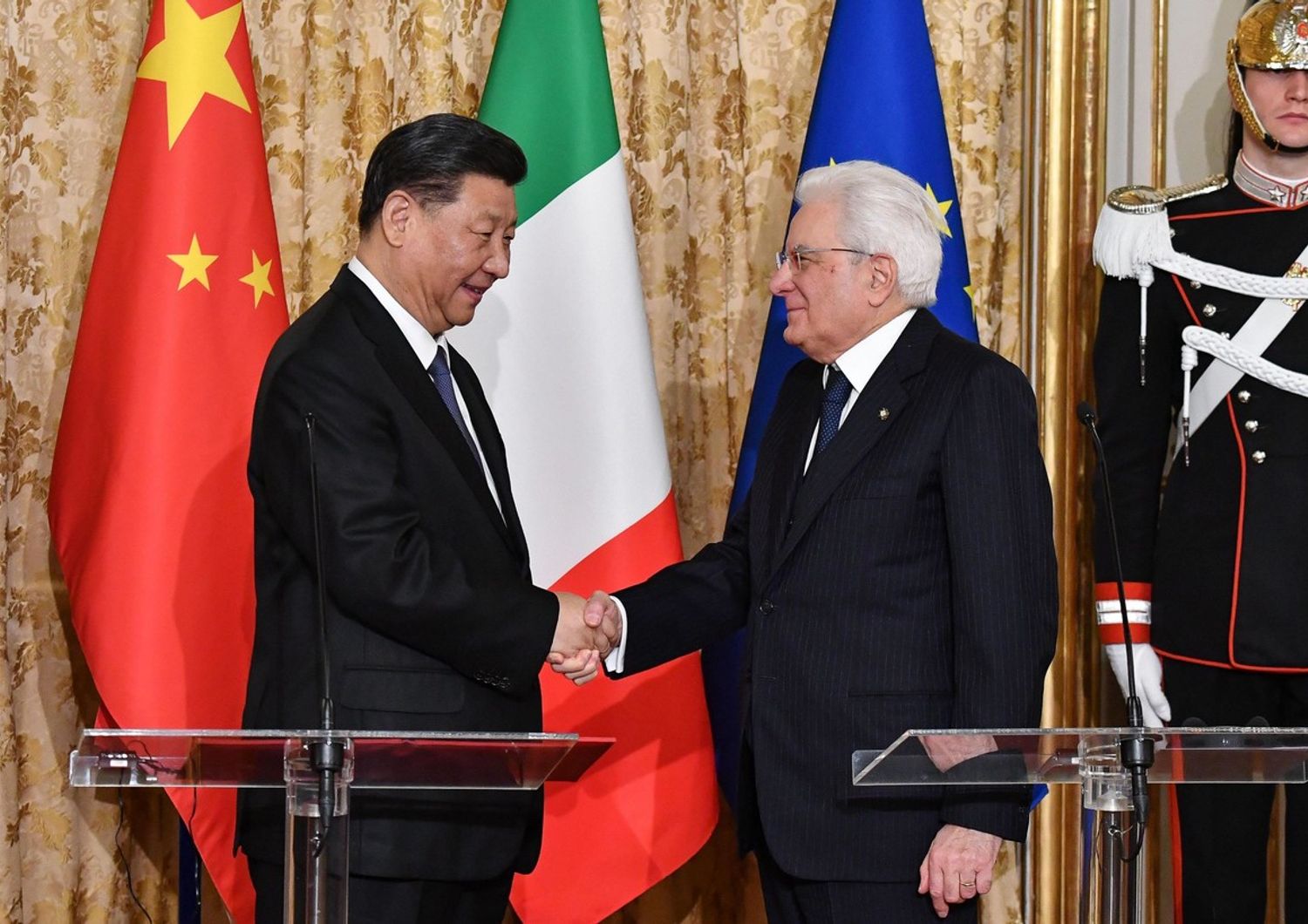 Xi Jinping e Sergio Mattarella