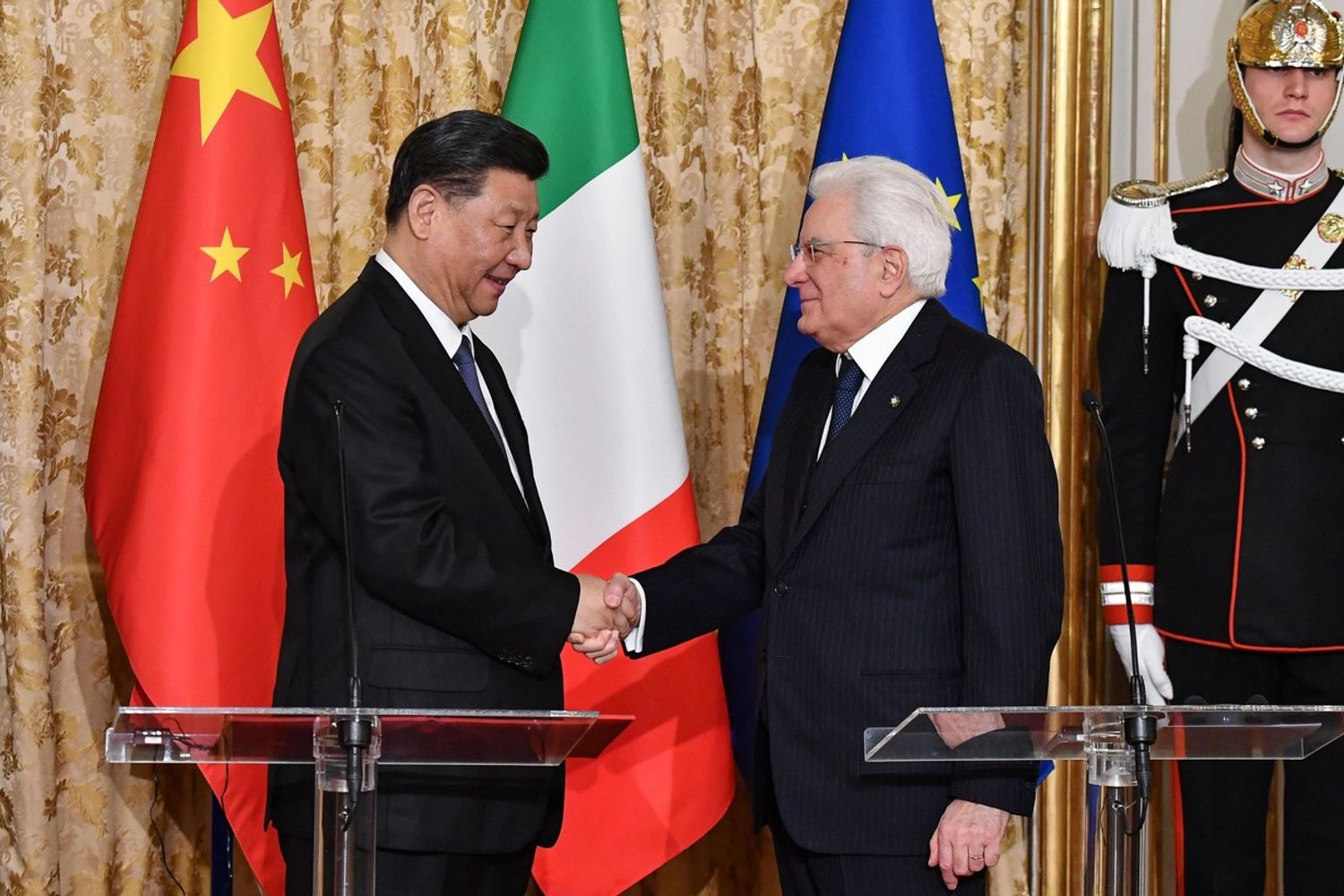 Xi Jinping e Sergio Mattarella