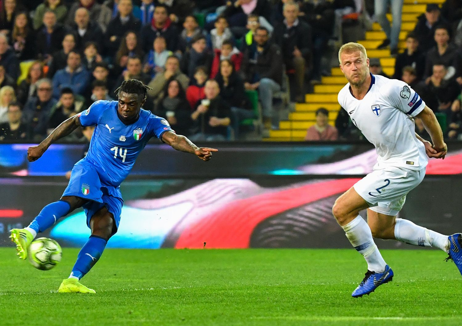 &nbsp;Calcio: Moises Kean all'esordio con la Finlandia con la maglia azzurra (Andreas Solaro/AFP)