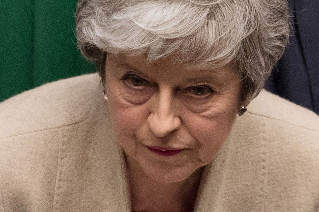 &nbsp;Brexit, Theresa May dopo la terza bocciatura del suo piano per lasciare l'Ue . (Mark Duffy/AFP)