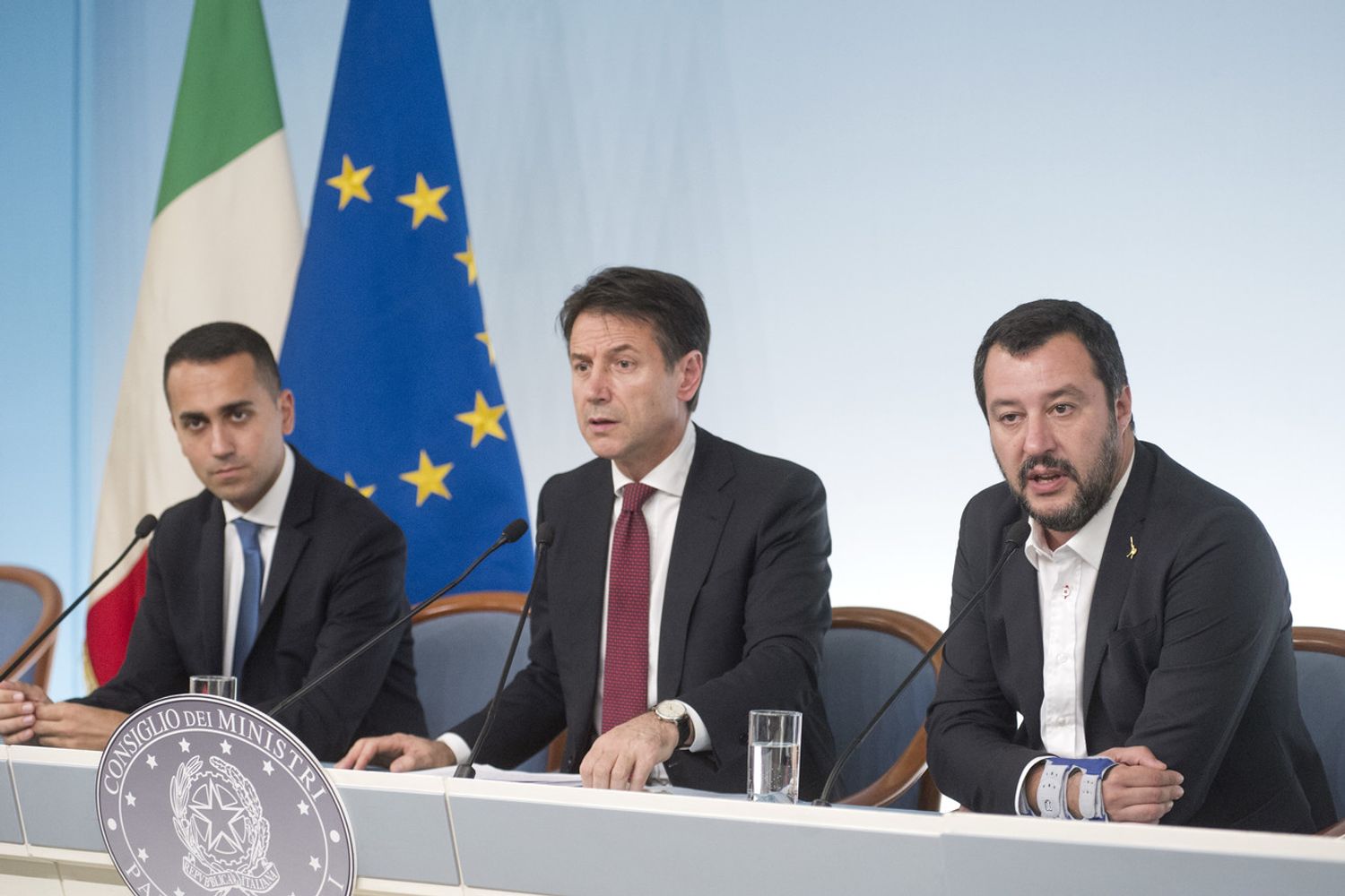 Di Maio, Conte e Salvini