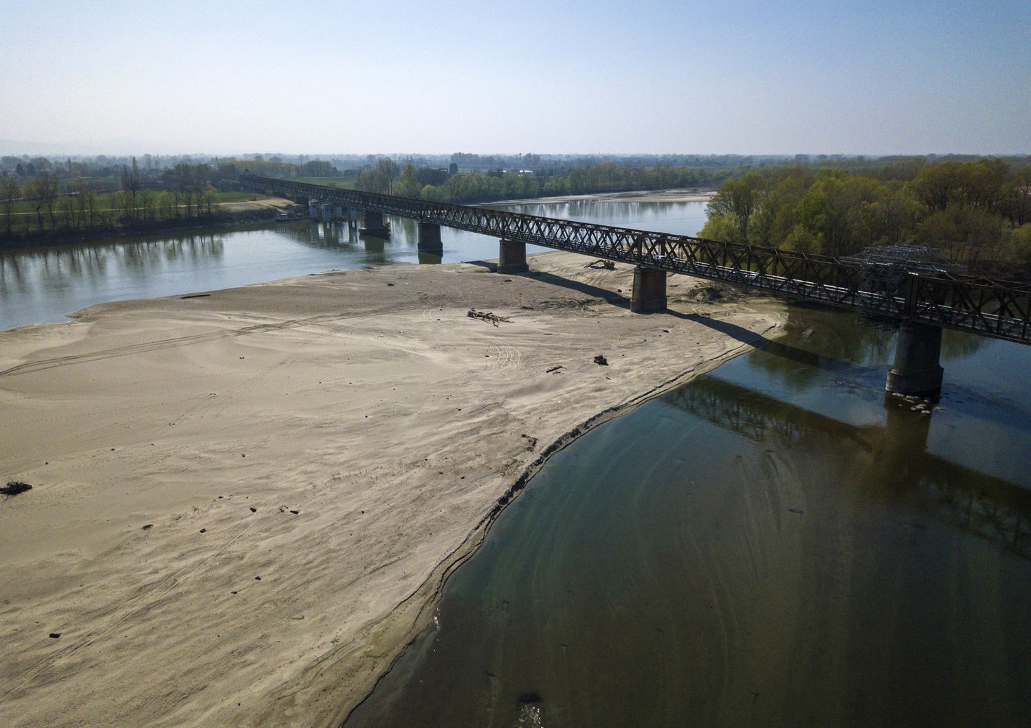 Il Fiume Po in secca