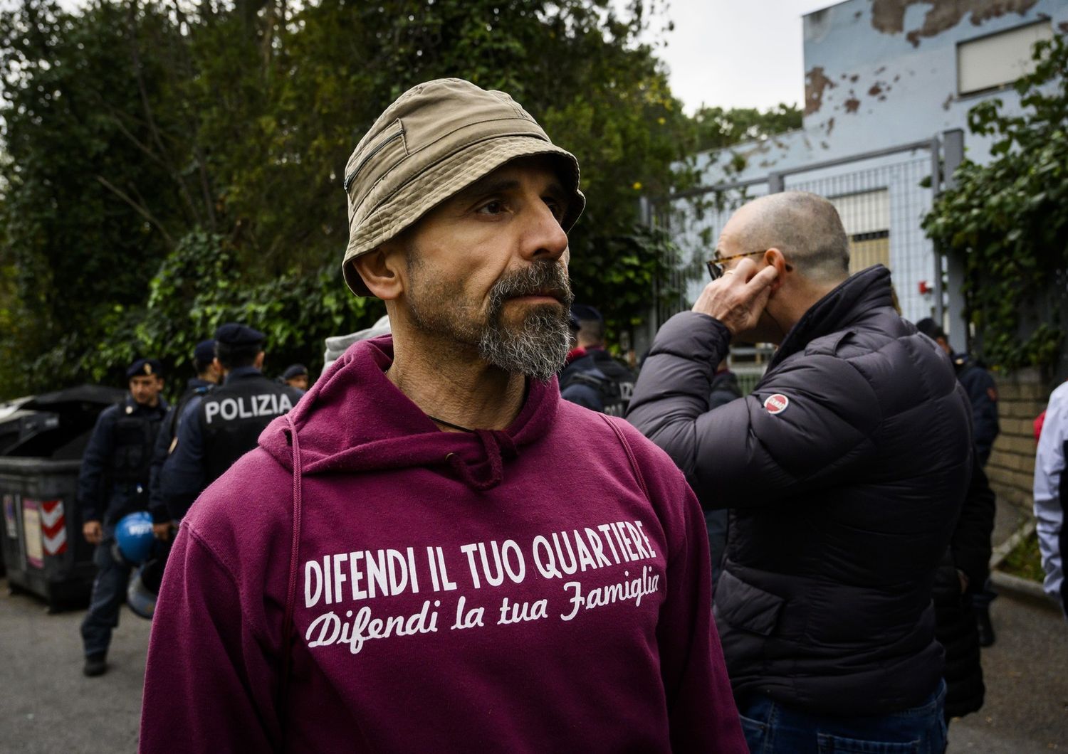 Un momento della manifestazione a Torre Maura contro i rom