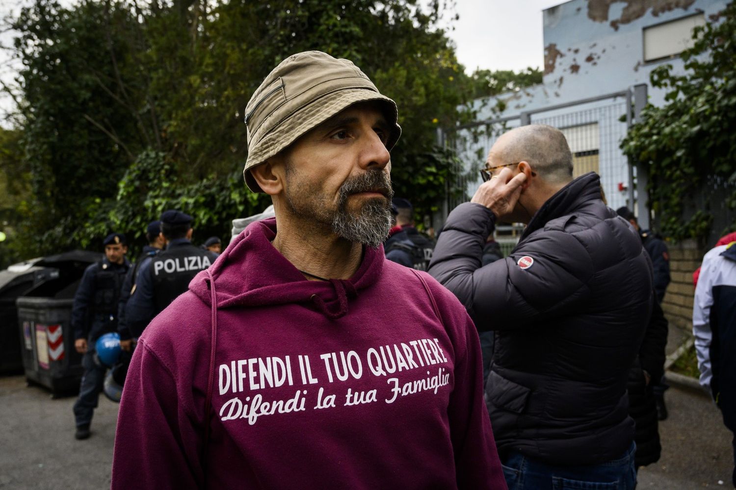 Un momento della manifestazione a Torre Maura contro i rom