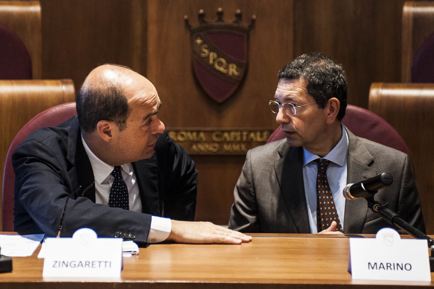 Zingaretti e Marino in Campidoglio nel 2013