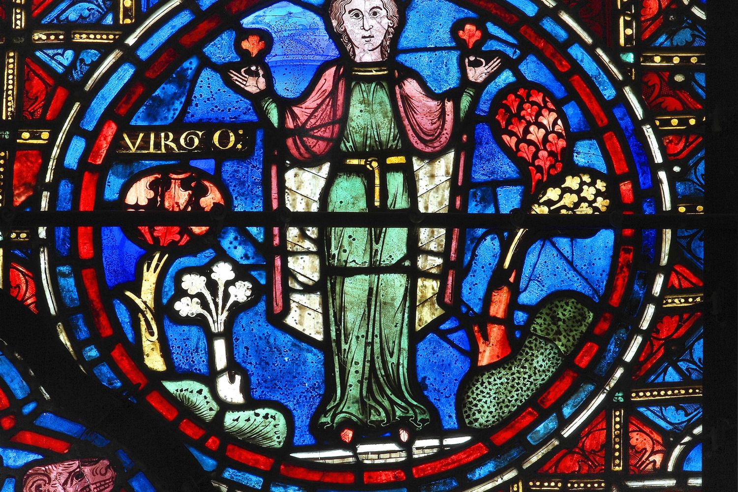 &nbsp;Cattedrale di Chartres, vetrata dedicata alla Madonna, secolo XIII (Manuel Cohen/AFP)
