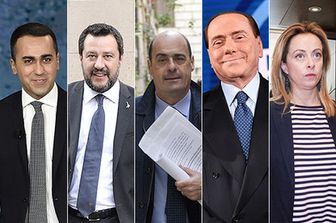 Di Maio, Salvini, Zingaretti, Berlusconi, Meloni