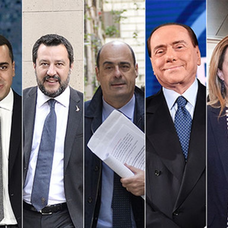 Di Maio, Salvini, Zingaretti, Berlusconi, Meloni