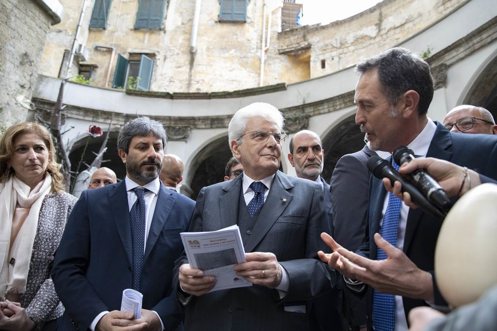 Laura Mattarella, Roberto fico e Sergio Mattarella a Napoli